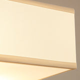Traditional Brass Semi Flush Ceiling Light Fixture For Living Room With Rectangle Fabric Shade - 4