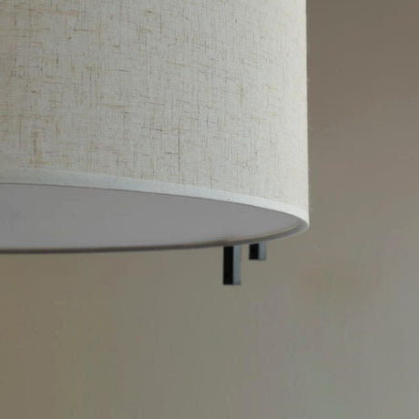 Traditional Flaxen Fabric Drum Ceiling Mount Light For Living Room