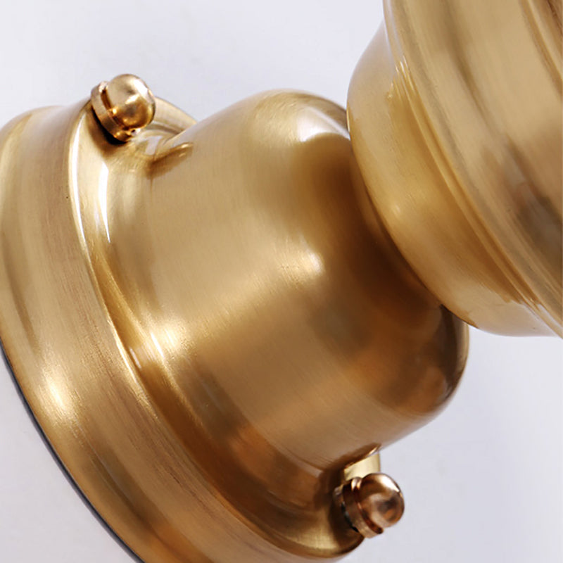 Classic Round White Glass Flush Mount Lamp With Brass 1 Light Ceiling Lighting - For Living Room