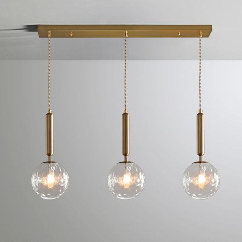 Honeycomb Glass Cluster Ball Pendant Light With 3-Head Gold Finish