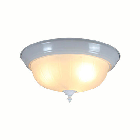 Traditional White Glass Bowl Flush Mount Lamp For Living Room 13’/15’ Wide