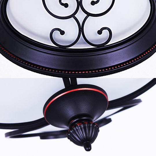 Bowl Bedroom Flush Mount Lamp - Classic Frosted Glass Led Ceiling Light White Warm/White 12.5/19.5