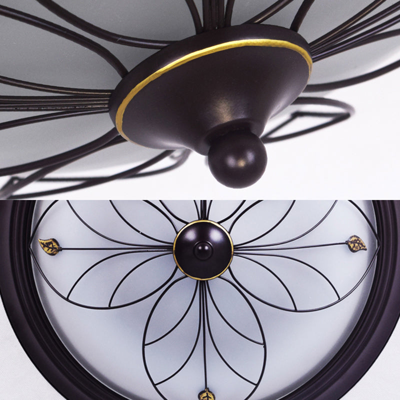 Led Frosted Glass Flush Mount Light Fixture - Traditional White Bowl Design For Corridor Ceiling