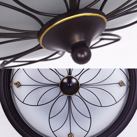 Led Frosted Glass Flush Mount Light Fixture - Traditional White Bowl Design For Corridor Ceiling