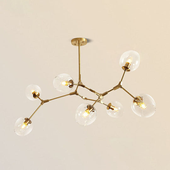 Gold Glass Postmodern Dna Ceiling Light Chandelier For Living Room 7 /