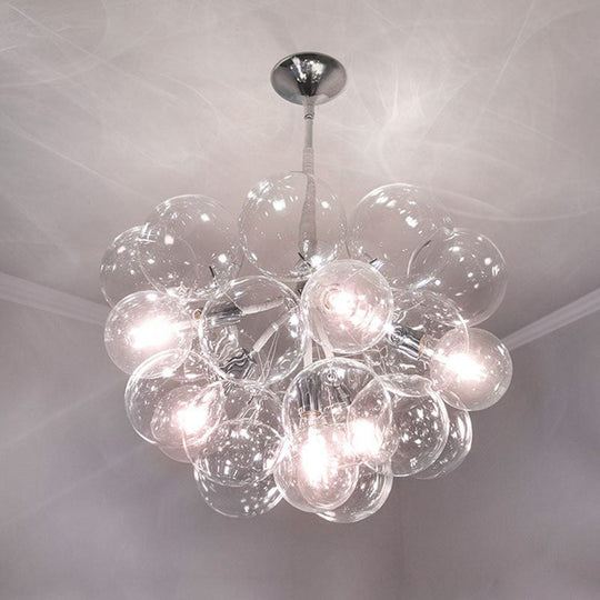 Minimalist Glass Bubble Chandelier - Stylish Suspension Light For Living Room