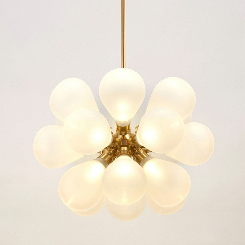 Creative Bubbles Chandelier Glass Pendant Light - 18-Bulb Gold Postmodern Design For Bedroom White