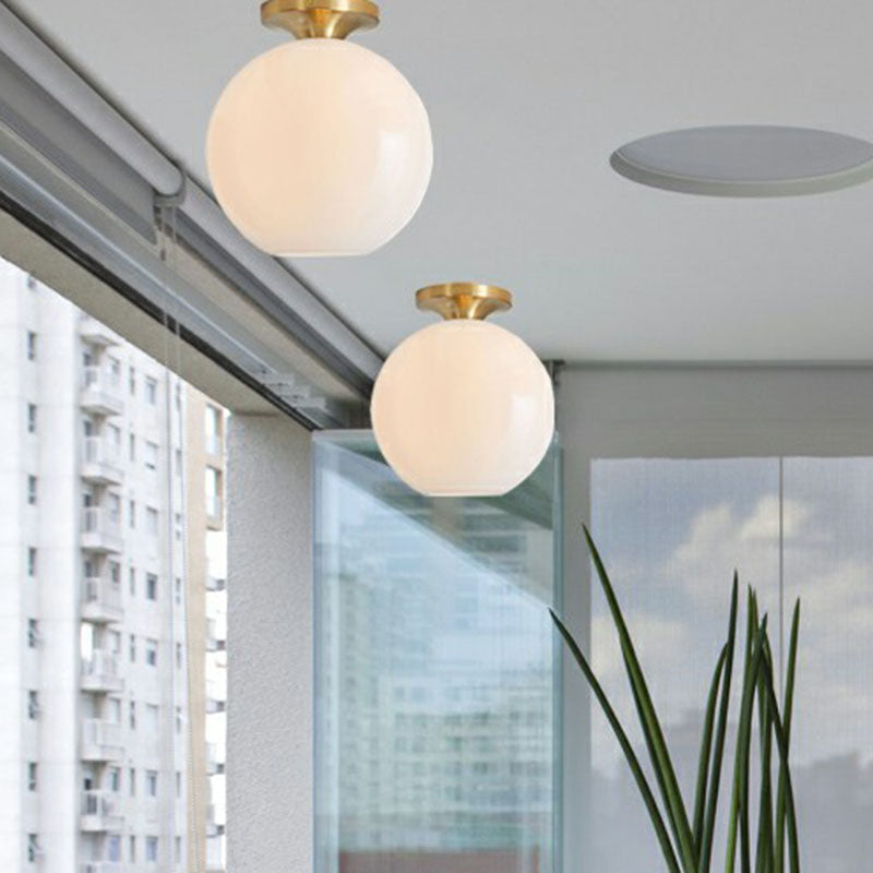 Geometric Glass Flushmount Light - Sleek And Simple Ceiling Fixture For Balcony More