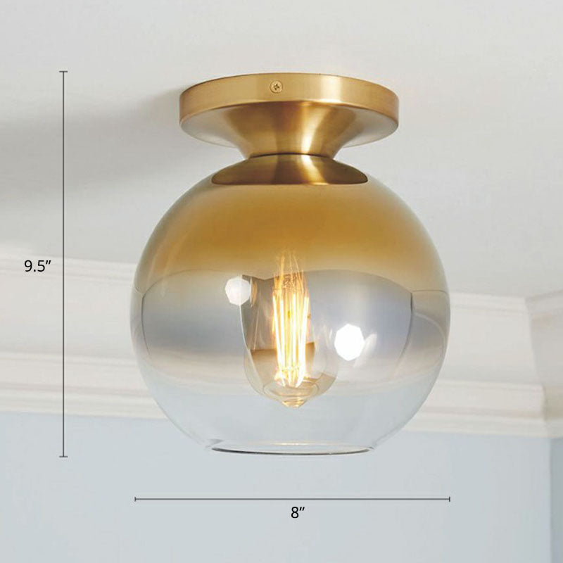 Geometric Glass Flushmount Light - Sleek And Simple Ceiling Fixture For Balcony More Gold / D