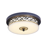 Led Ceiling Light With Frosted Drum Shade In White/Warm Classic White Flush Mount For Living Room