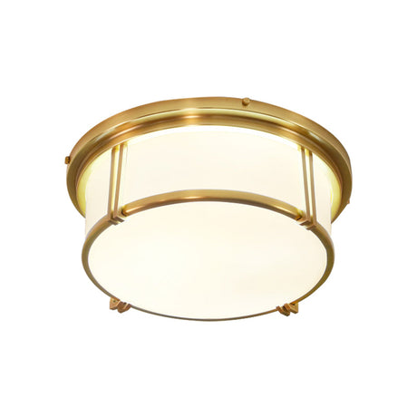 Classic Frosted Glass Led Flush Mount Lamp - Black/Brass Finish Warm/White Light Perfect Living