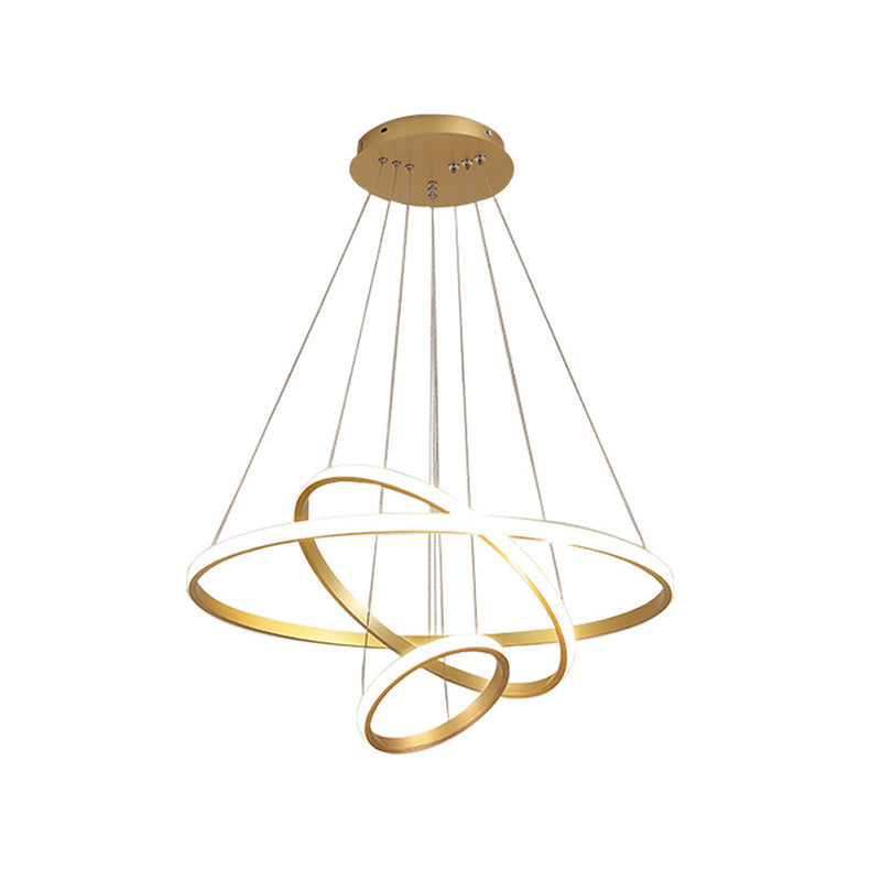 Sleek Led Pendant Light: Modern Acrylic Loop Chandelier For Living Room