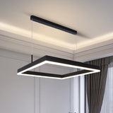 Modern 2-Tier Black Acrylic Chandelier With Led Lights For Living Room Ceiling