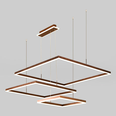 Contemporary Layered Rhombus Chandelier Pendant Light - Acrylic Led Hanging Lighting For Living Room