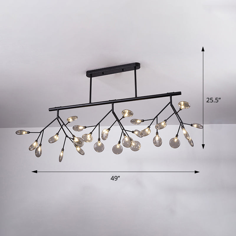 Firefly Island Pendant Light: Elegant Minimalistic Acrylic Lamp For Restaurants (27-Head Suspension)