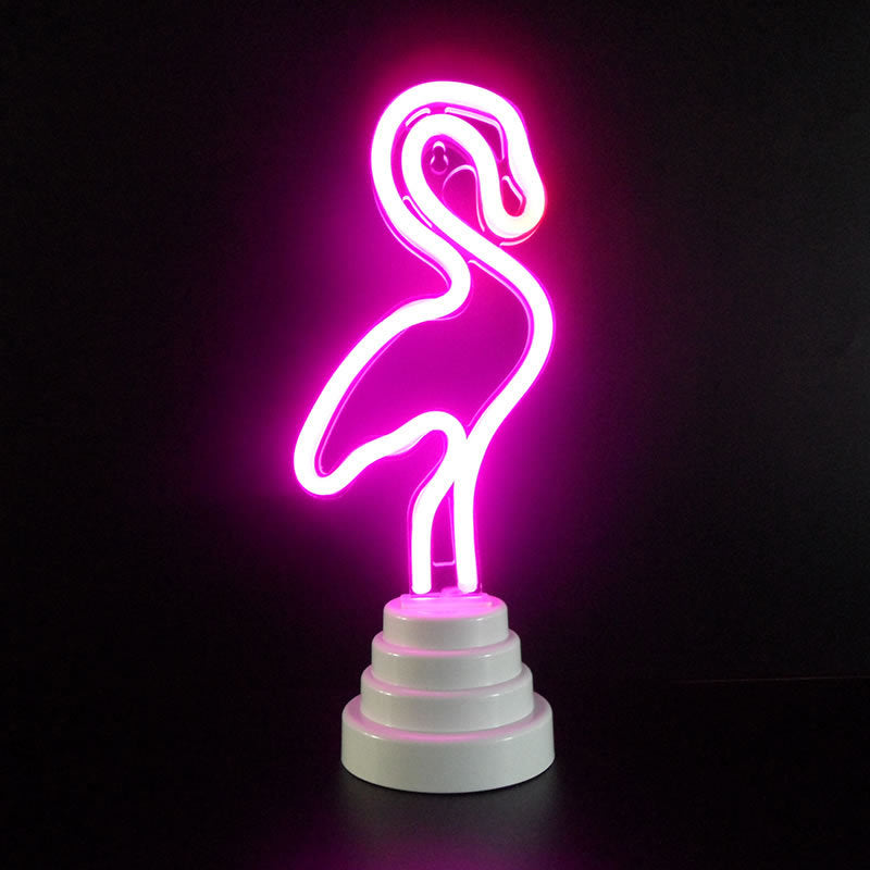 Mini Led Cartoon Table Lamp - Battery Powered Bedroom Nightstand Light In White / Bird