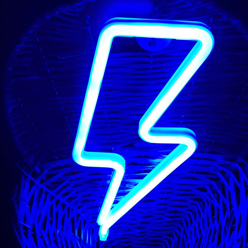 Kids Usb Charging Led Night Lamp - Thunderclap Shaped Plastic White Table Light For Decoration