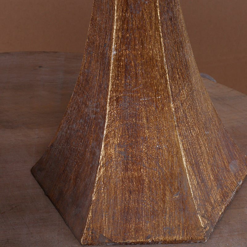 Vintage White Fabric Table Lamp: Conical Design With Resin Base - Ideal For Living Room Reading