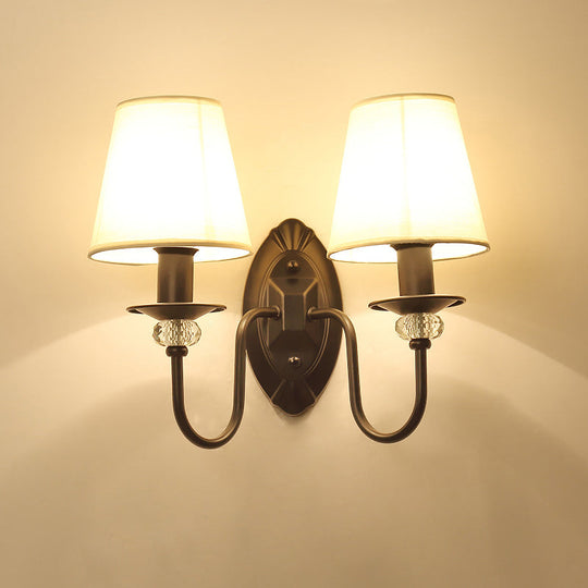 Simplicity Fabric Black Tapered Shade Wall Lamp - Stylish Living Room Lighting 2 /