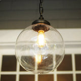Simplistic Clear Glass Sphere Pendant Light Fixture | Restaurant Hanging (1-Bulb)