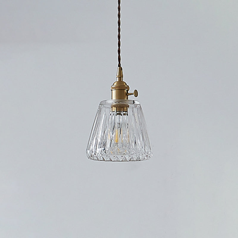 Vintage Clear Glass Hanging Lamp: Modern Tapered Design Ideal For Restaurants - Single-Bulb Pendant