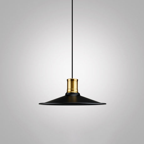 Industrial Geometric Metal Pendant Light With Black Finish And Single Bulb / C