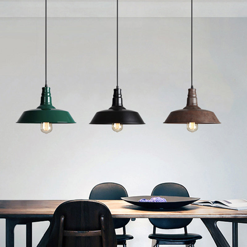Iron Industrial Pendant Light For Barn Restaurant With 1-Light Fixture