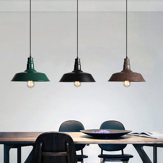 Iron Industrial Pendant Light For Barn Restaurant With 1-Light Fixture