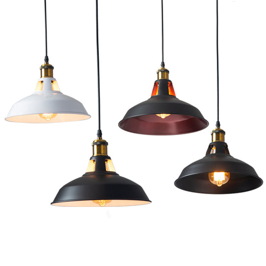 Rustic Pot-Lid Pendant Light With Venting Hole – Ideal For Bars