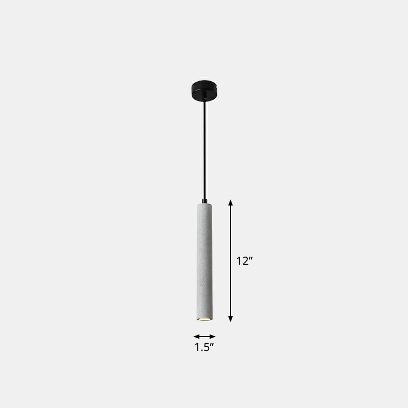 Terrazzo Dining Room Pendant Light - Minimalist Tube Led Spotlight For Hanging Ceiling Grey