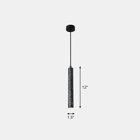 Terrazzo Led Pendant: Minimalist Dining Room Light Black
