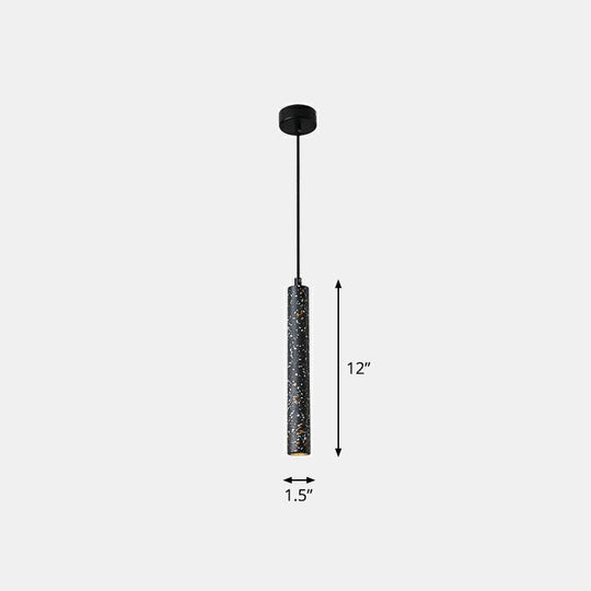 Terrazzo Led Pendant: Minimalist Dining Room Light Black
