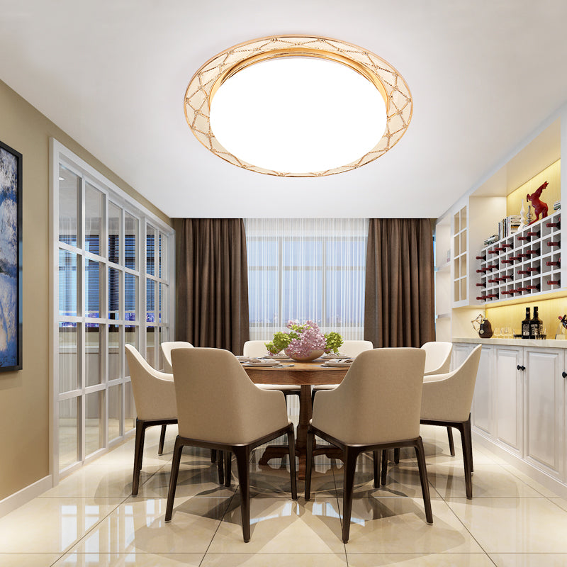 Resin Flush Mount Led Light Fixture - Traditional Black/Red/Apricot Bowl Living Room Lighting