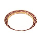 Resin Flush Mount Led Light Fixture - Traditional Black/Red/Apricot Bowl Living Room Lighting