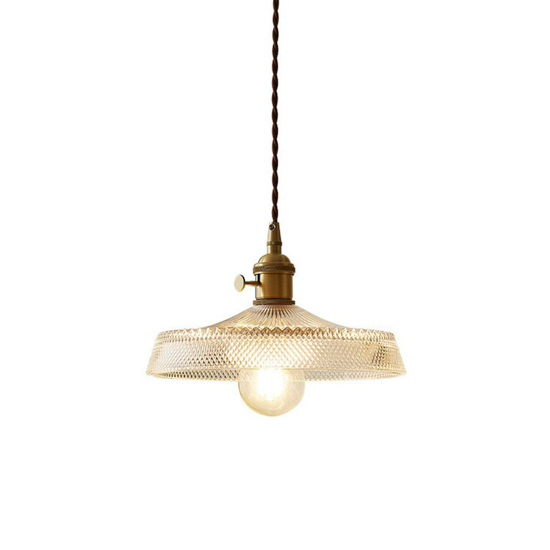 Retro Style Clear Glass Pendant Light For Restaurants With Single Head Suspension