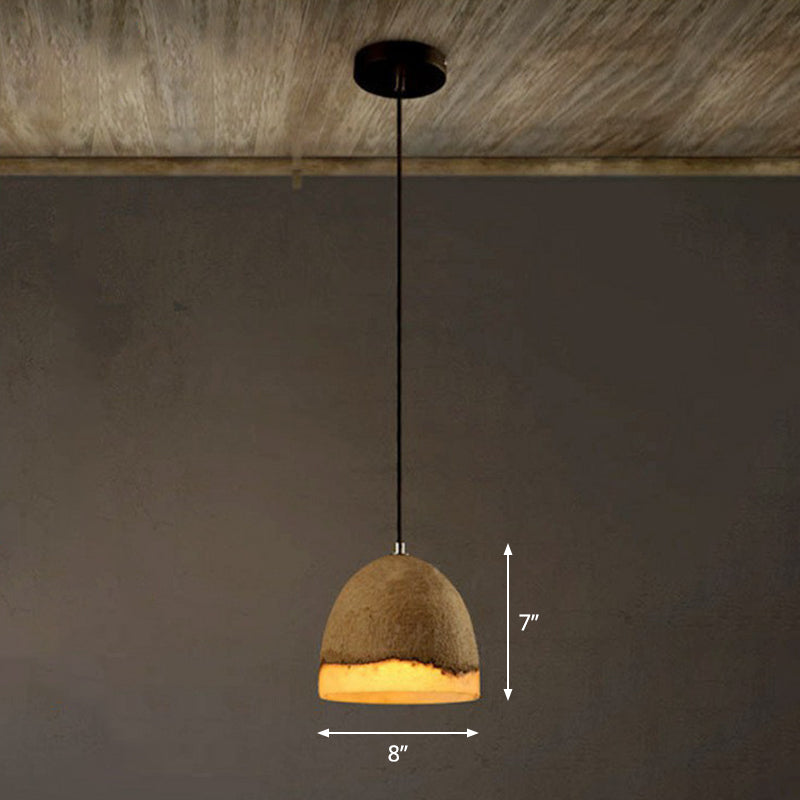 Nordic Cement Ceiling Pendant Light - Bell Shaped Grey Ideal For Dining Rooms 1 Bulb Included