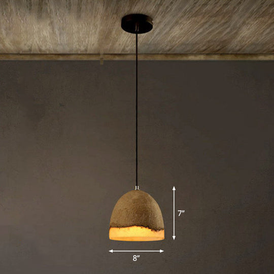 Nordic Cement Ceiling Pendant Light - Bell Shaped Grey Ideal For Dining Rooms 1 Bulb Included