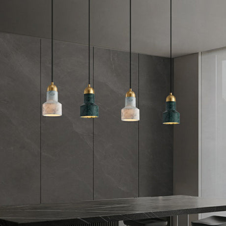 Postmodern Marble Grenade Pendant With Single Bulb For Stylish Table Lighting