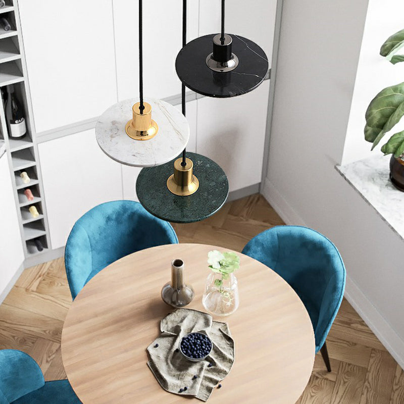 Modern Led Hanging Pendant Lamp With Marble Design- Ideal For Restaurants - 1 Bulb