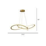 Modern Led Pendant Lamp - Minimalist Twist Design For Living Room Chandelier Brass / 31.5