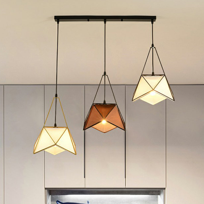 3-Head Nordic Metal Pendant Light - Wire Frame Cluster Ceiling Fixture For Dining Room
