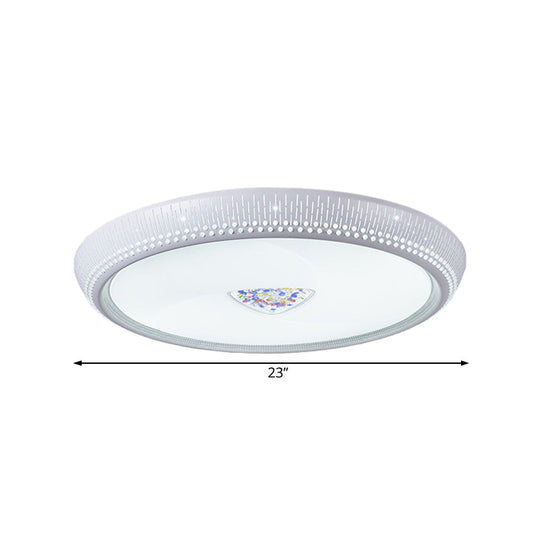 Modern Acrylic Led Flush Mount Ceiling Light - White 23’/31’ Wide