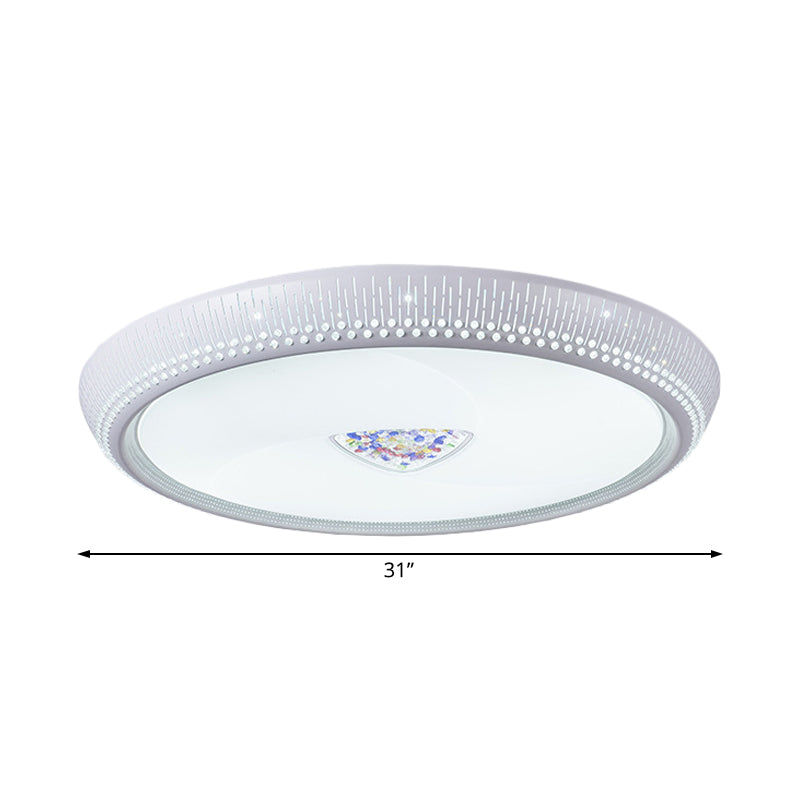 Modern Acrylic Led Flush Mount Ceiling Light - White 23’/31’ Wide