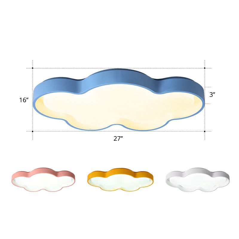 Blue Cartoon Led Acrylic Cloud Ceiling Flush Mount Light - Ideal For Living Room Lighting / 27 Warm