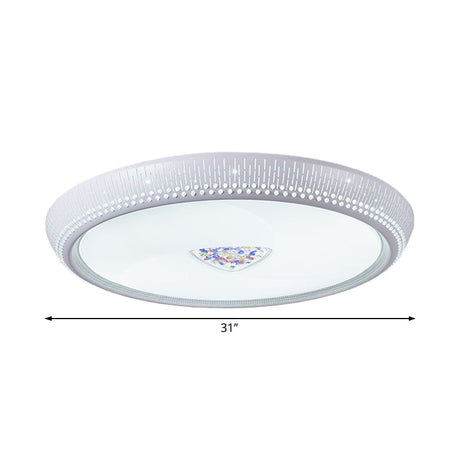 Modern Acrylic Led Flush Mount Ceiling Light - White 23/31 Wide