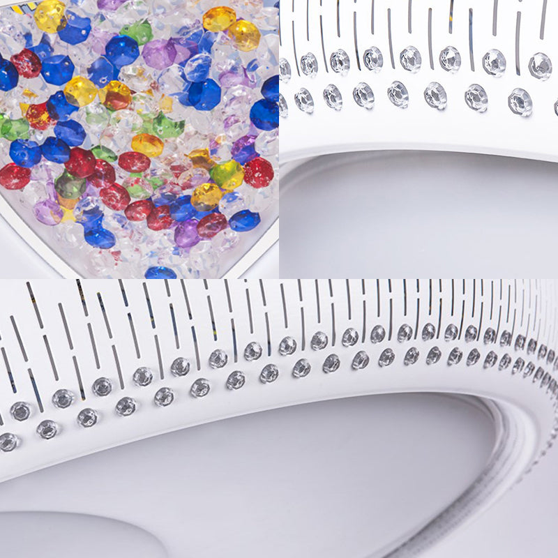 Modern Acrylic Led Flush Mount Ceiling Light - White 23’/31’ Wide