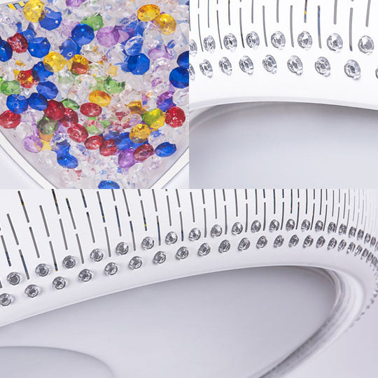 Modern Acrylic Led Flush Mount Ceiling Light - White 23/31 Wide