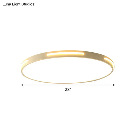 23’/27’ Dia Led Acrylic Ceiling Light Fixture In Simple Style White Thin Round Flush Lamp With