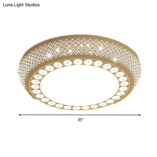 23/35 W Flush Mount Led Ceiling Light: Simple Cutout Design Acrylic White Bedroom Lighting In