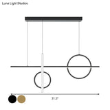 23.5/31.5 Acrylic Bike Pendant Lighting Nordic Led Island Lamp - Black/Gold